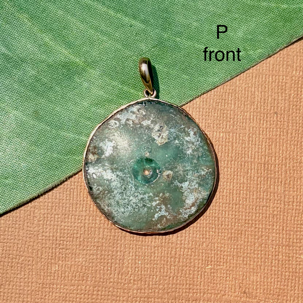 Roman Glass Extra Large Round Pendants - 1 Piece