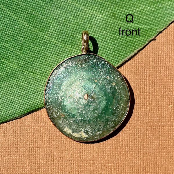 Roman Glass Extra Large Round Pendants - 1 Piece