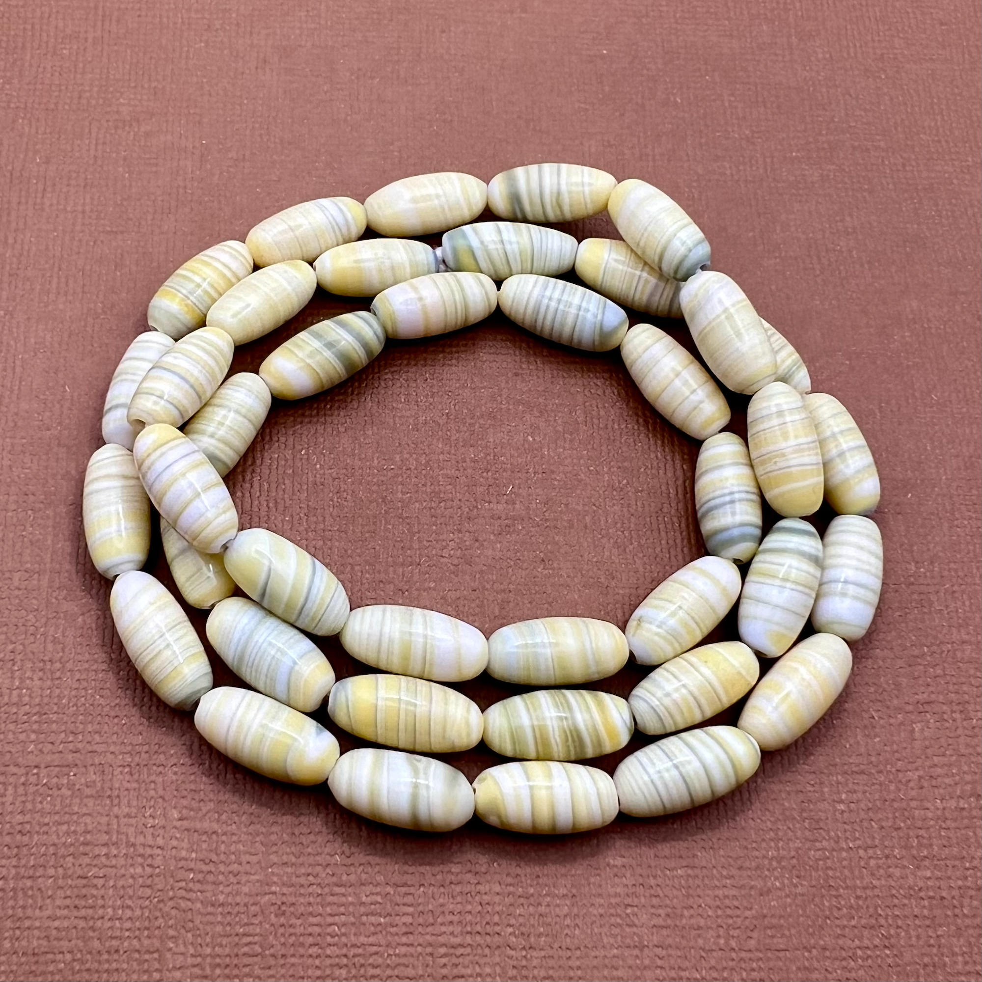 Yellow Pastel Tube Beads - 40 Pieces
