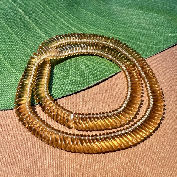 Champagne Curved Oval Drop Beads - 200 Pieces