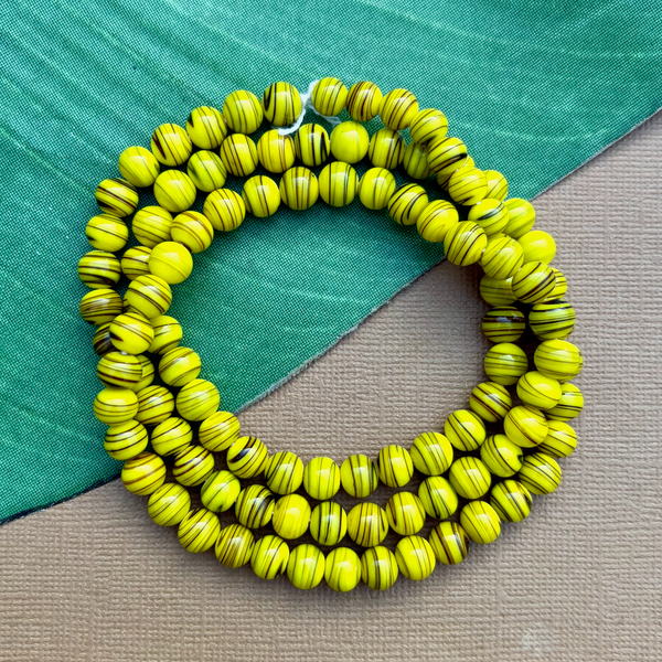 Yellow Glass Rounds 5mm & 6.5mm - 100 Pieces