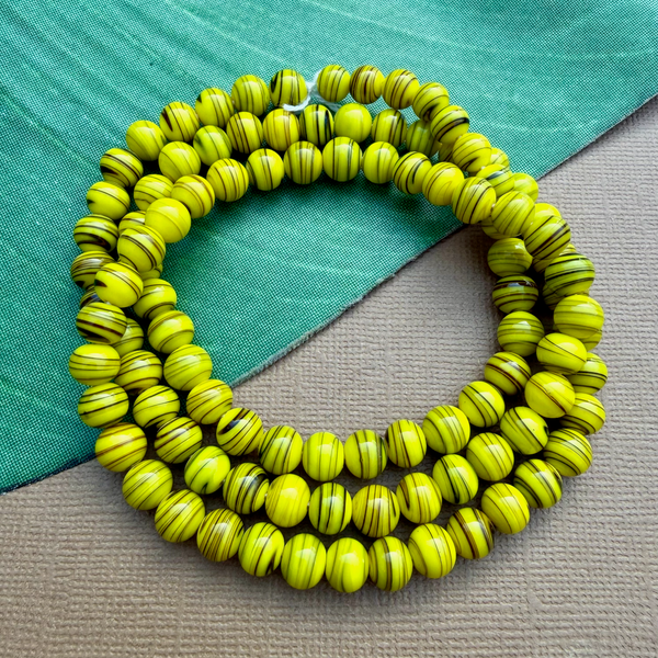 Yellow Glass Rounds 5mm & 6.5mm - 100 Pieces