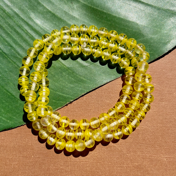 Yellow Wound Beads - 100 Pieces
