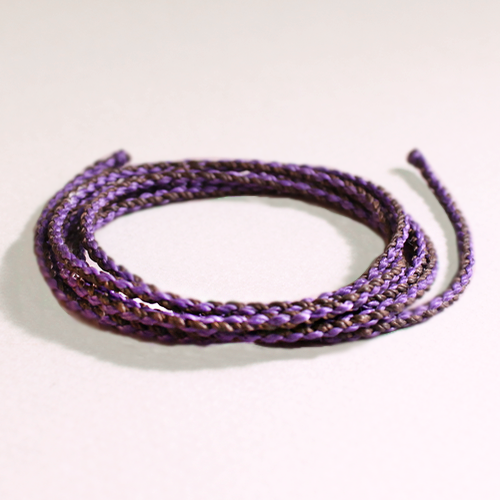 Purple & Medium Brown - Braided Nylon Waxed Cord