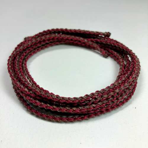 Dark Red & Medium Brown - Braided Nylon Waxed Cord