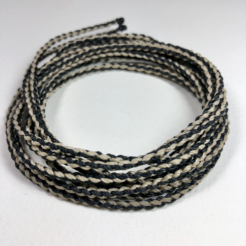 Black & Ecru - Braided Nylon Waxed Cord