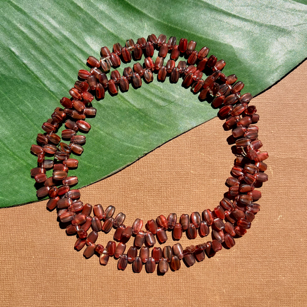 Peach & Gray Rectangle Drop Beads - 200 Pieces