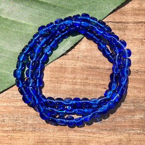 Small Blue 3 Sided Beads - 100 Pieces
