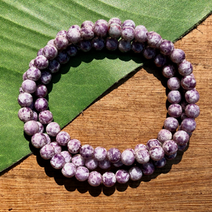 Picasso Light Purple 6mm Round Beads - 100 Pieces