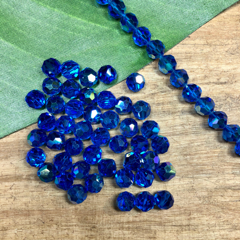 Vintage Swarovski Crystal 8mm Blue - 25 Pieces