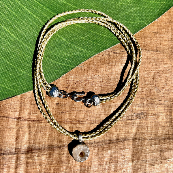 Ancient Quartz & Braided Cord Necklace/Bracelet