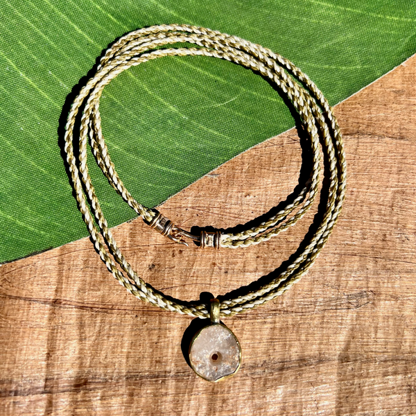 Ancient Quartz & Braided Cord Necklace/Bracelet