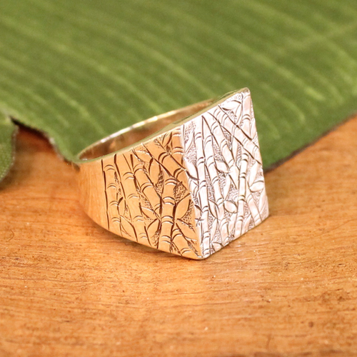 sterling silver ring - bamboo