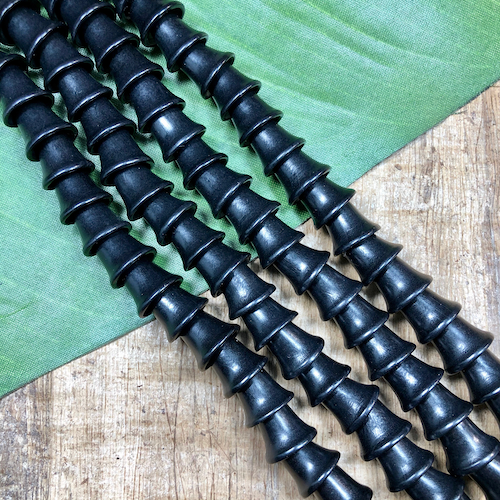 Black Wooden Bell Beads - 40 Pieces