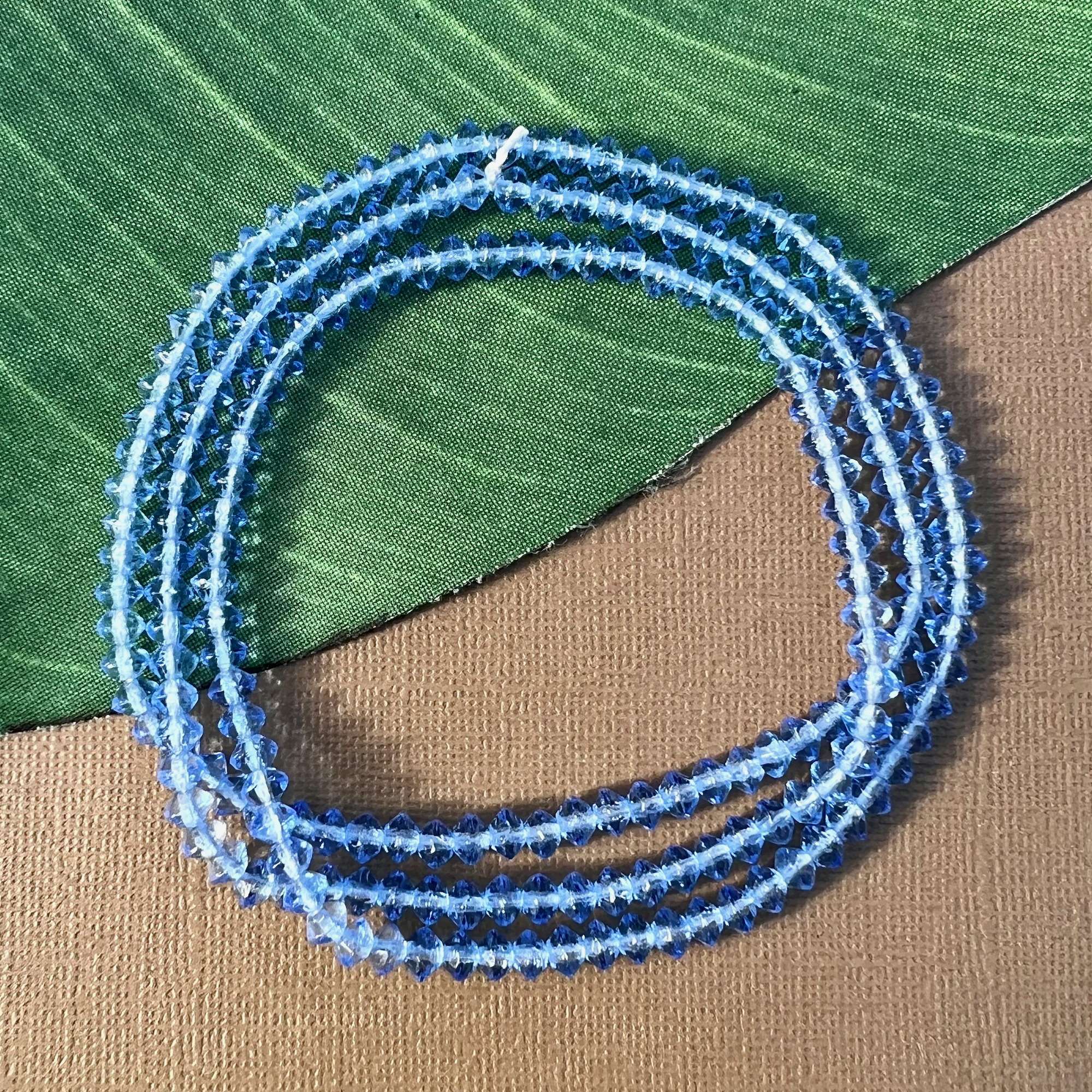 Small Blue Bi-Cone Beads - 200 Pieces