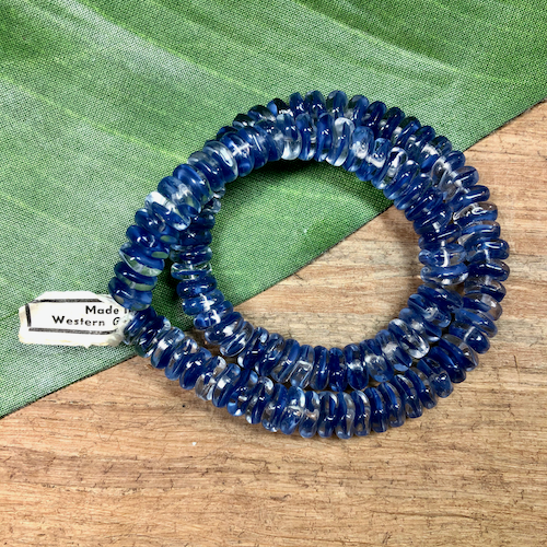 Blue and Clear Square Beads - 100 Pieces