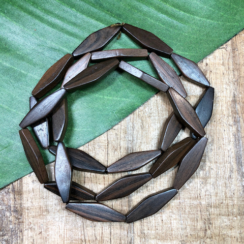 Brown Hexagon Wood Beads - 50 Pieces