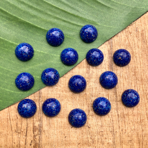 Blue & Gold Japanese Cabochons - 20 Pieces