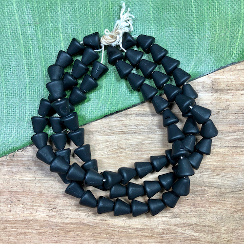 Black Matte Cone Beads - 75 Pieces