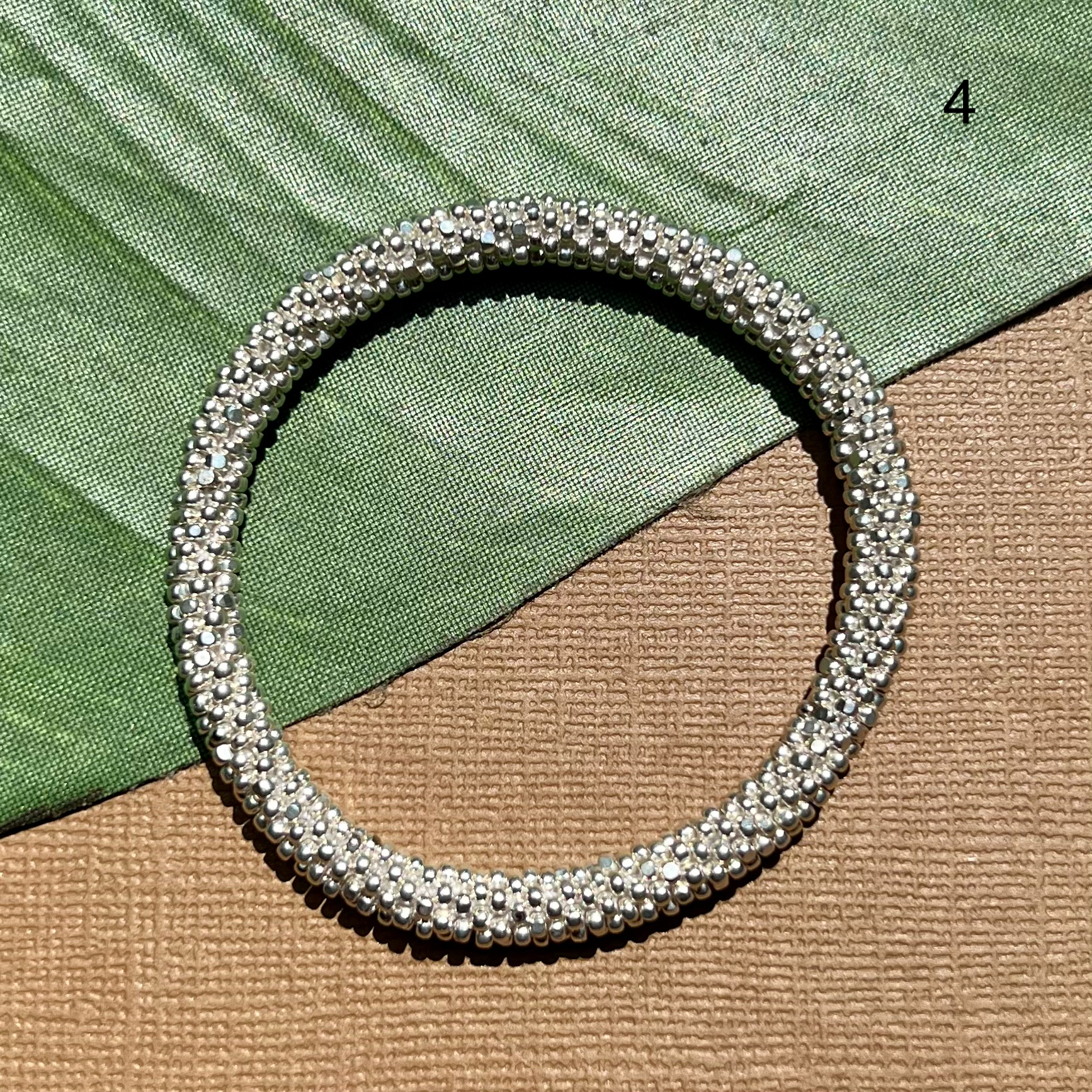 Sterling silver beaded bangles. 