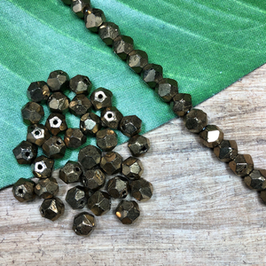 Vintage Crystal Bronze Cut Beads 7.5mm - 100 Pieces