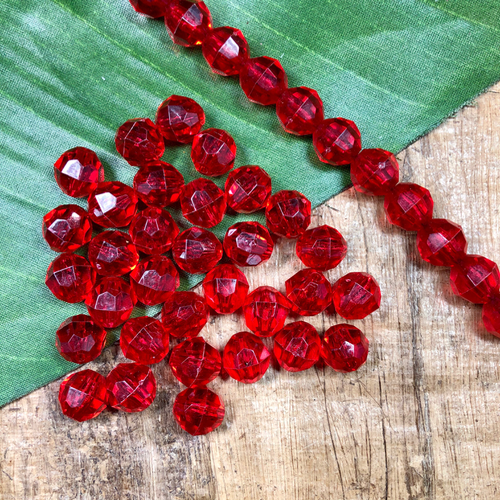 Faceted Pony Beads - 100 Pieces