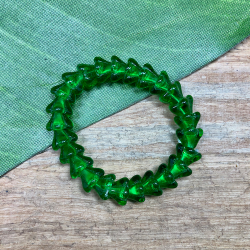 Green Flower Beads -100 Pieces