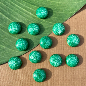 Green & White Cabochons - 7 Pieces