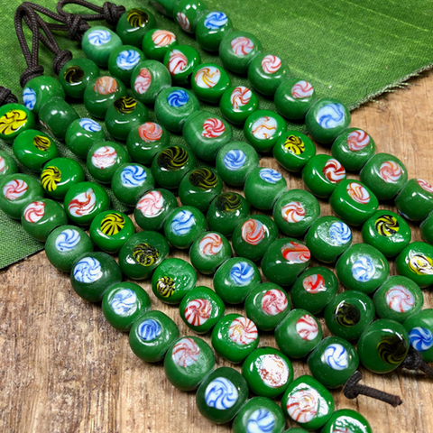 Manik Manik Green Beads - 12 pieces