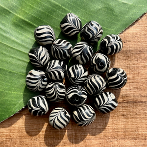 Zebra Glass Beads - 5 Pieces