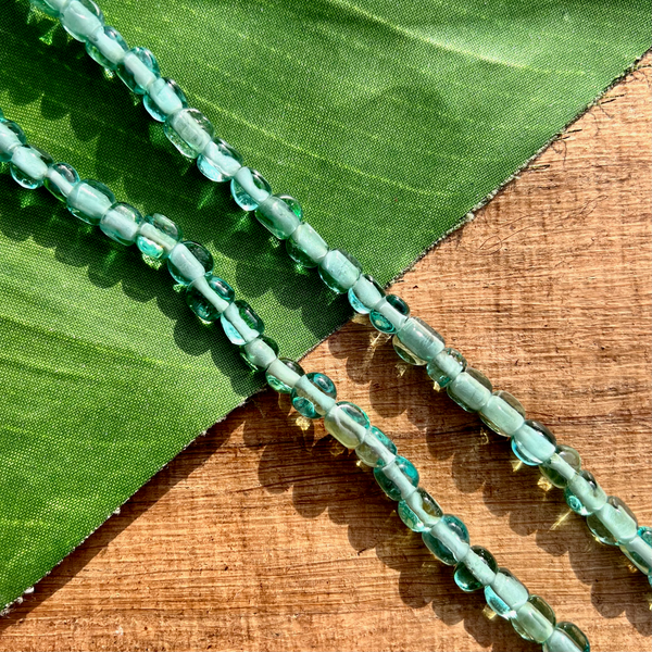 Triangle Aqua Glass Beads - 24" Strands