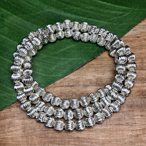 7mm Silver Round Beads - 100 Pieces