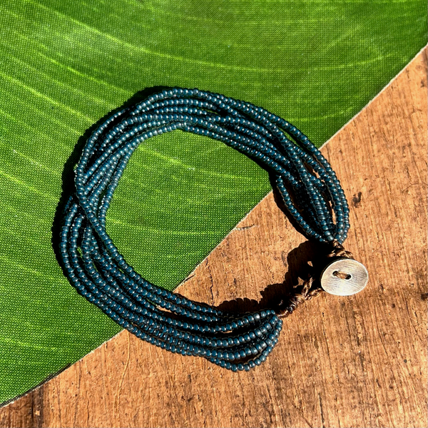 Blue Seed Bead Bracelet
