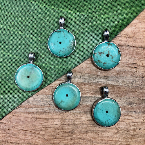 Turquoise & Sterling Silver Pendants - 1 Piece