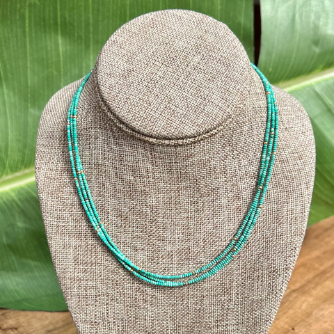 Turquoise Tiny Saucer Necklace