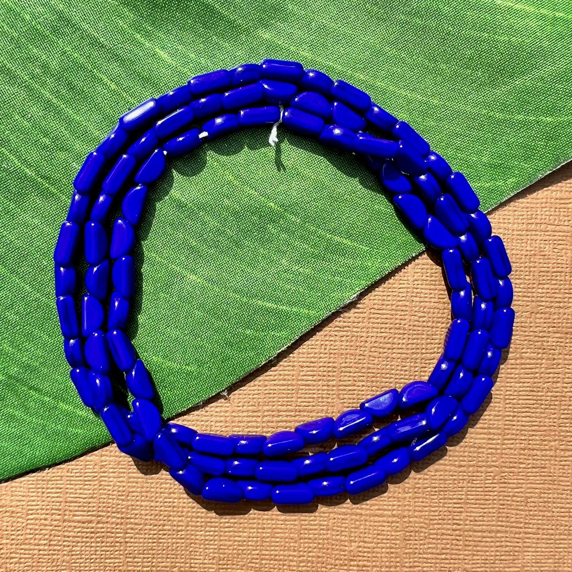 Blue Half Circle Beads - 100 Pieces