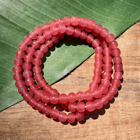 Pink Organic Round 7.5mm Beads - 60 Pieces