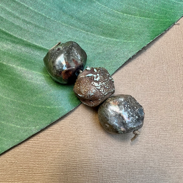 Southwest Copper & Blue Raku Beads - 1 Piece