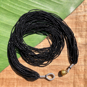 Black Charlotte Multi Strand Seed Bead Necklace