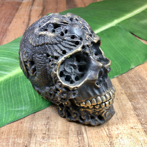 large metal skull
