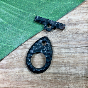 Hand Carved Black Wood Toggles - 1 Piece
