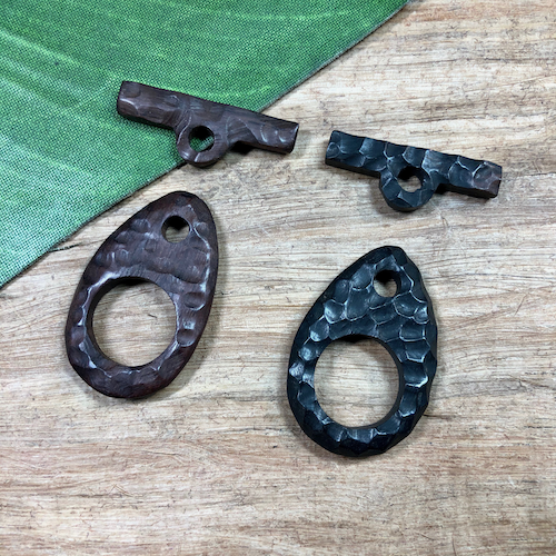 Hand Carved Black Wood Toggles - 1 Piece