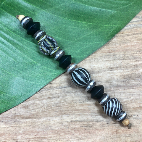 Viking Bead, Indonesian Glass, and Wood Strand - 13 Pieces