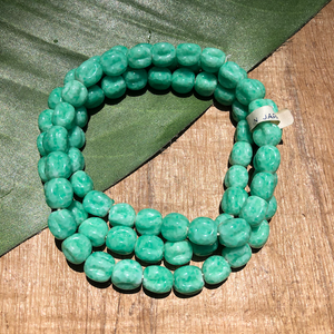 Japanese Green Melon Beads - 75 Pieces