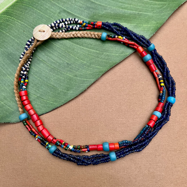 Blue Naga Glass Long Necklace