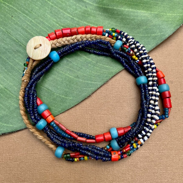 Blue Naga Glass Long Necklace