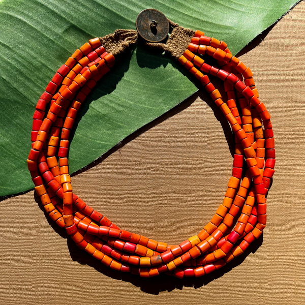 Orange Naga Glass Necklace