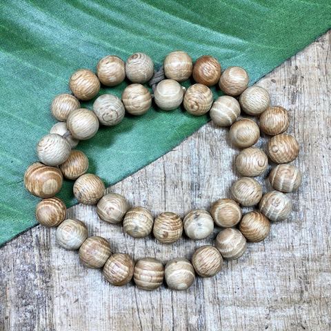 Natural Wood Round Beads - 40 Pieces