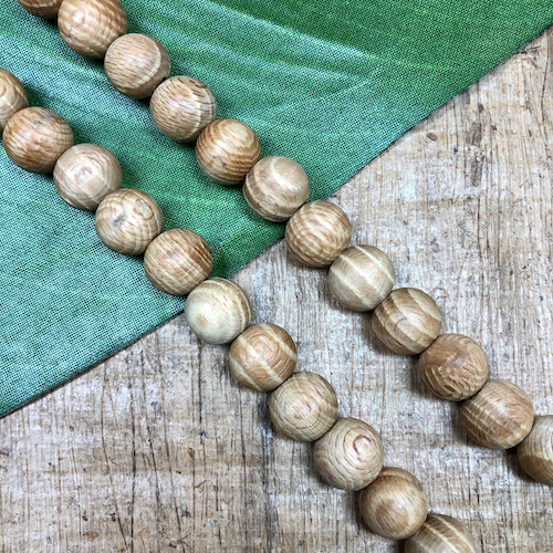 Natural Wood Round Beads - 40 Pieces