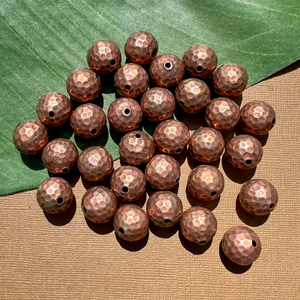 Nepal Copper 16mm Hammered Beads - 3 Pieces
